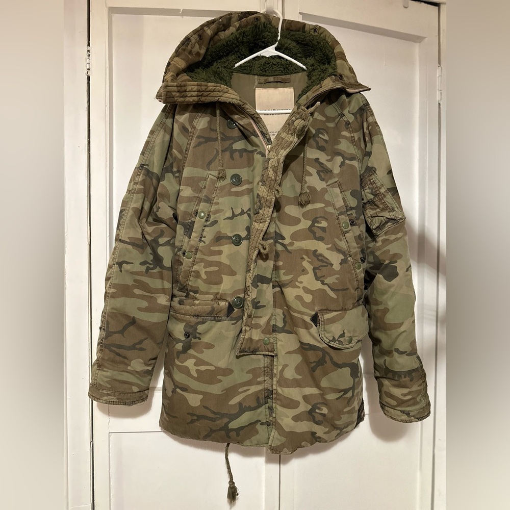 Women’s Denim & Supply RL Down Military Snorkel Parka 🇺🇸 Flag RARE 1967